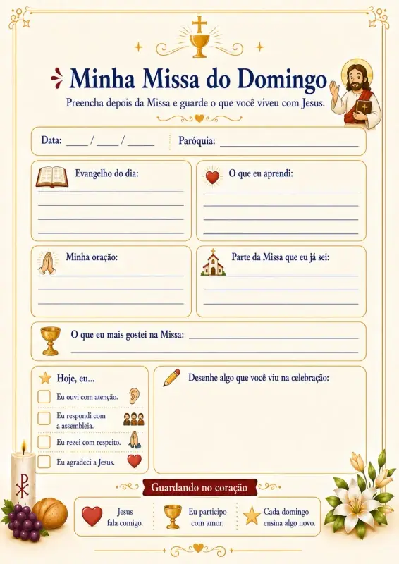 Material do kit Missa em Atividades 13