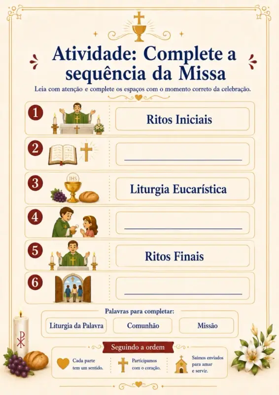 Material do kit Missa em Atividades 3