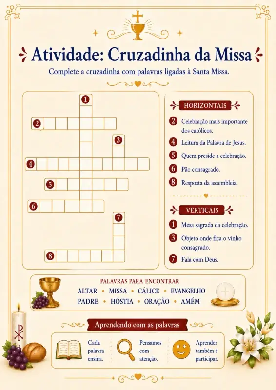 Material do kit Missa em Atividades 11