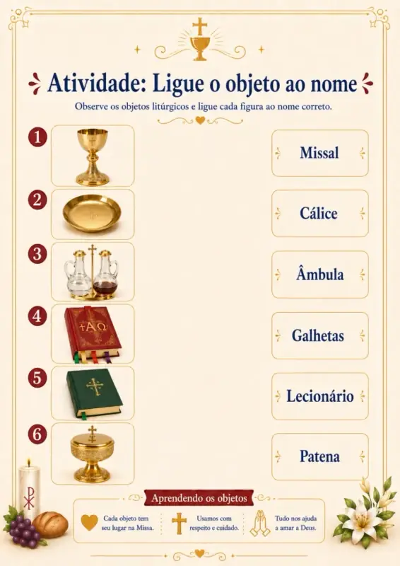 Material do kit Missa em Atividades 1